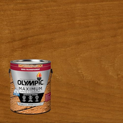 Olympic Maximum 1 gal Cedar Naturaltone Wood Stain & Sealer - color: Cedar, size: 1 Gallon, style: Semi-Transparent