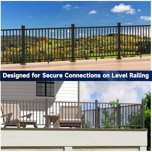 Egadis 4 Pack Aluminum Fixed Railing Bracket Connector with Screws - color: The Brackets- Fixed