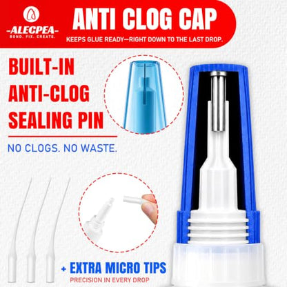 ALECPEA Glass Glue Clear, 30g Thick Super Glue for Glass with 3 Droppers - color: Glass Glue
