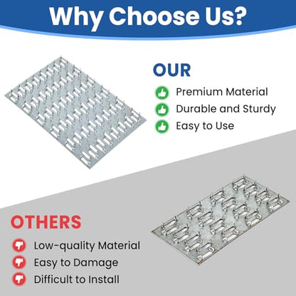 20 Pack Truss Plates, 4" x 6" Pronged Truss Mending Plate with Nail Teeth, Galvanized Steel Repair Tie Plate Bracket for Roofting Truss Wood Timber Connector - size: 4" x 6"
