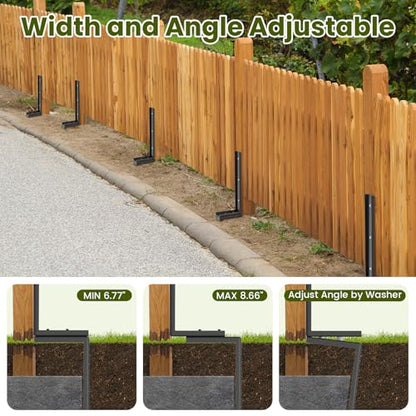 Housolution Fence Post Repair Kit,Separated Fence Post Anchor,4 Pack - size: 4 Pack