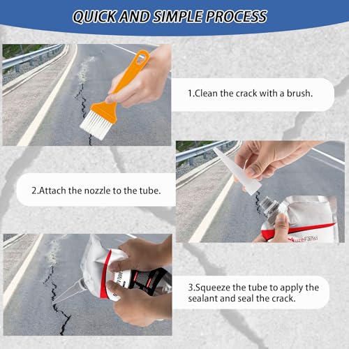 Asphalt Crack Filler, Crack Repair Sealant, Driveway Crack Sealer for Asphalt & Blacktop, Fast-Drying, Weather-Resistant, Easy to Apply Pavement Repair Sealant(2 Pcs,2.2LB)