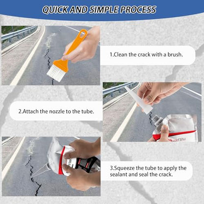 Asphalt Crack Filler, Crack Repair Sealant, Driveway Crack Sealer for Asphalt & Blacktop, Fast-Drying, Weather-Resistant, Easy to Apply Pavement Repair Sealant(2 Pcs,2.2LB)