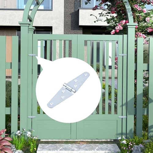 Geesatis 2" Strap Hinges Heavy Duty Gate Hinges,Iron,12Pcs Silver - color: Silver, size: 2inch(12Pcs)