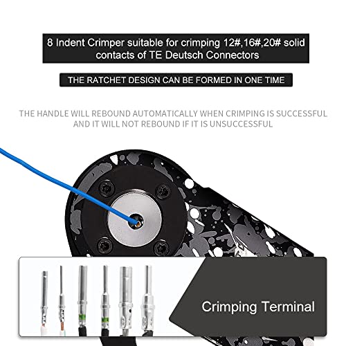 JRready NEW-DT2 Deutsch Crimp Tool for DTP, DT, DTM Connectors, Size 12, 16, 20 Solid Contacts. Equivalent to HDT 48 00 Deutsch Crimper(12-22AWG) (Pack of 2) - size: Crimping Tool(DT2) (Pack of 2)