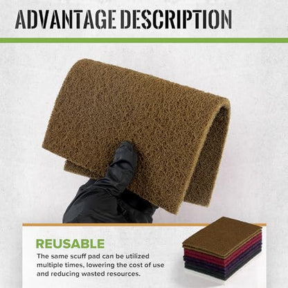 Scuff Pad 6” x 9” Scuff Pads,2 Each of Maroon&Grey&Gold&Purple&White,Scuff Pads for Paint Prep, Total 10PCS,Aluminum Oxide Abrasive Pads for Scuffing,Surface Adhesion Preparation,Cleaning - color: 150-1200grit-Gold/Maroon/Purple/Gray/White