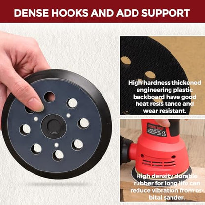 2Pcs 5 Inch 8 Hole Sander Pad 3 Screw Holes Sanding Pad - color: Blue