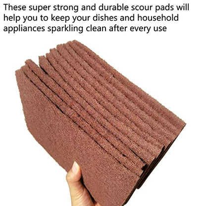 Premium 10 Pack 6" x 9" General Purpose Scuff Pads - Scuffing, Scouring, Sanding, Paint Primer Prep Adhesion Scratch - Surface Preparation Automotive Car Auto Body Woodworking Wood (Brown) - color: Brown