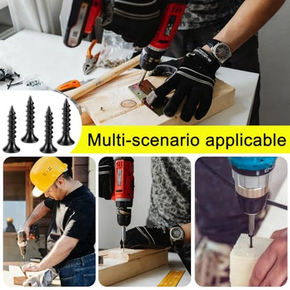 #7 x 3/4" Black Drywall Screws for Wood, Flat Head Self Tapping (100Pcs) - size: #7 x 3/4" (100Pcs)