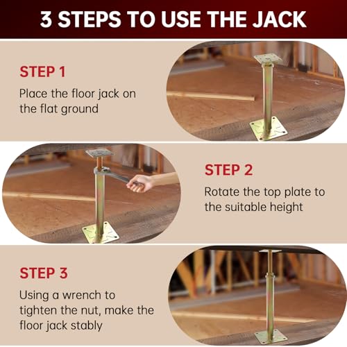 4 Pack House Jacks for Leveling Foundation Jacks for Leveling House Floor Jack Adjustable Floor Jack Telescoping Jack for Temporary Support Adjustable Range 11 inch - 16 inch