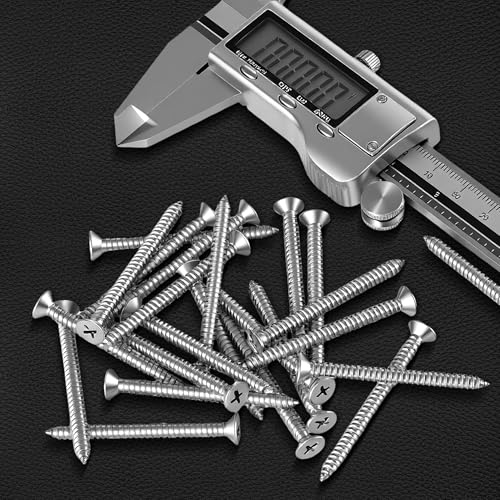 304 Stainless Steel #12 x 2-3/8" Flat Head Self Tapping Wood Screws 30PCS - size: #12 x 2-3/8"（30PCS）