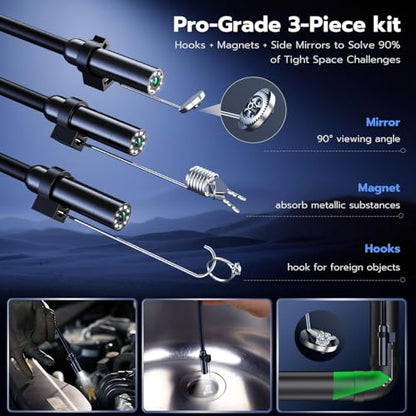 Endoscope Camera with Light, 2.8" 1080P IP67 Waterproof Handheld Borescope - size: 2.8''