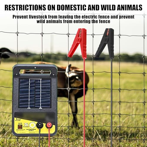 3.3FT Electric Fence Wire Alligator Clips, Electric Fence Kit Connect Energizer, and Electric Fence Charger Solar Powered Electric Fence for Energizer to Fence Wire & Ground System, 2Pcs