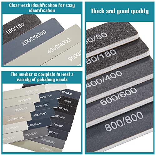 Honoson 20 Pcs Sanding Sticks Model, Low and High Grits, Classic Style - style: Classic Style