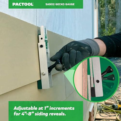 PacTool Gecko Gauge Aluminum - Hardie Board Siding Gauge for Installation - size: 5/16” Thickness for Hardie Siding, style: ALUMINUM