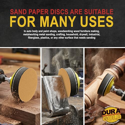 Dura-Gold Premium 2" Gold Hook & Loop Sanding Discs - 180 Grit (Box of 30) - size: 180-Grit