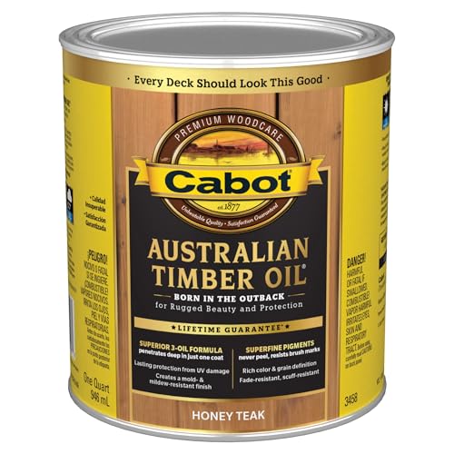 Cabot Australian Timber Oil Wood Stain and Protector, Honey Teak, 1 Quart - color: Honey Teak, size: Quart
