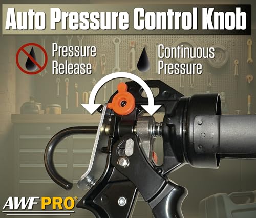 AWF PRO 10 oz Dual Thrust Caulk Gun, 25:1 or 12:1 Thrust Ratio - size: 10 oz, style: Pack of 1