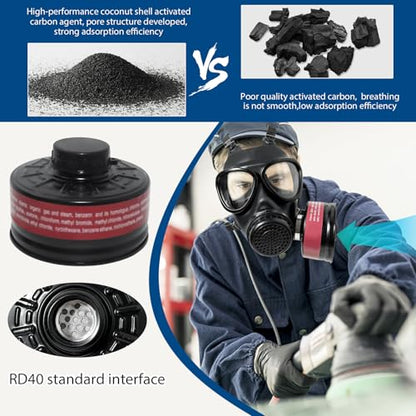 Reusable Full Face Cover Set,Used for Spray Paint,Chemical,Epoxy Resin,Industrial,Grinding and Other Work Protection