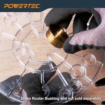 POWERTEC 6-5/8" Router Base Plate Ribbed Durable Clear w/Centering Pin, Mounting Screws and Multiple Pre Drilled Holes, Fits Porter Cable, Bosch, Craftsman, Dewalt, Hitachi, Makita, - 72315 - size: 6-5/8" Ribbed Router Base Plate, style: Router Base Plate