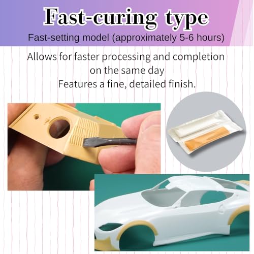 Tamiya Epoxy Putty Quick Type 2-Pack, 25g Each, Fast-Curing Modeling Putty for Plastic Model Repair, Sculpting, Detail Fabrication & Kit Modifications, Includes 2 Pairs Nitrile Gloves