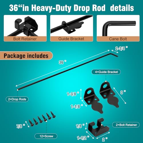 36 Inch Heavy Duty Gate Drop Rod for Gates,Gate Cane Bolt Drop Rod