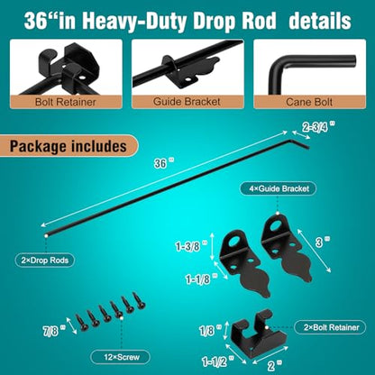 36 Inch Heavy Duty Gate Drop Rod for Gates,Gate Cane Bolt Drop Rod
