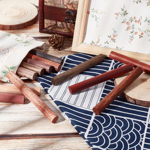 PH PandaHall 4 X 1/2 Inch Wood Dowel Rods, 12 Colors Wood Pen Blank Wooden Carving Blocks Wooden Stick Pen Blank Cut Offs for Pens Turners Engraving Carving