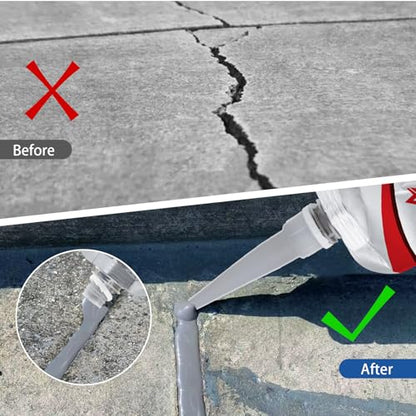 Concrete Crack Sealant, Premium Concrete Crack Filler, Weather-Resistant Caulking Glue,Quick-Drying & Waterproof Repair Adhesive for Slabs, Driveways, Sidewalks (2-Pack)