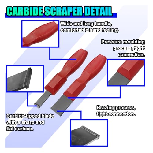 Carbide Scraper Set, 1-1/4 Inch and 5/8 Inch Gasket Scrapers Tool - size: 1 Pair