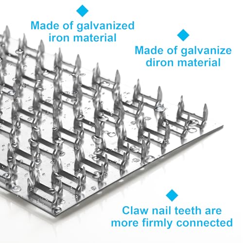 15PCS Truss Plates, 4x8 Inch Pronged Truss Mending Plates, Repair Tie Plate Bracket with 9mm Nail Teeth for Wood Stud Roof Truss Timber - size: 4x8 Inch