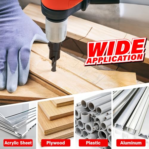 DIYSELF 15 PCS Countersink Drill Bit Set, M2 HSS Bits for Wood