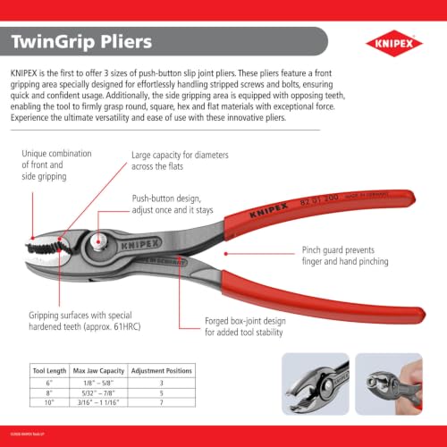 TwinGrip Pliers, Comfort Grip 8-inch