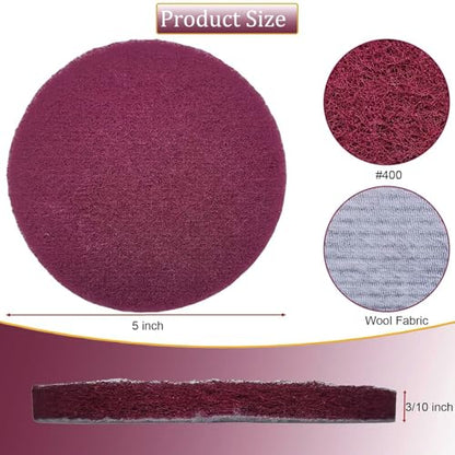 10 PCS 5 Inch 400 Grit Scrubber Scouring Pads Flocking Scuff Pads -Hoop and Loop Scuff Pads Conditioning Discs Polishing Pad for Furniture Automotive Cleaning, Rust Removal - style: 400 Grit