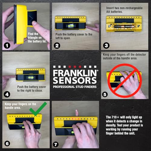 Franklin Sensors ProSensor 710+ Stud Finder, 13-Sensor Wall Scanner - color: Yellow