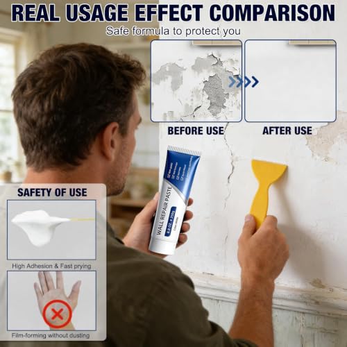 2PCS Drywall Repair Kit, Wall Mending Agent, Wall Patch Repair Kit with Scraper, Multi-Functional Drywall Patch Paste Repair Kit for DIY Home Fix