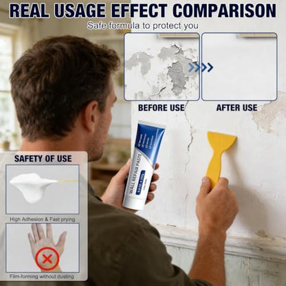 2PCS Drywall Repair Kit, Wall Mending Agent, Wall Patch Repair Kit with Scraper, Multi-Functional Drywall Patch Paste Repair Kit for DIY Home Fix