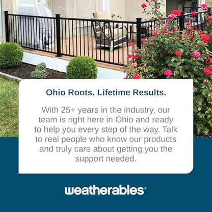 Weatherables 36 in. H x 6 ft. W Stanford Deck Railing Kit – Aluminum Porch & Balcony Railing Kit with White Powder-Coated Finish, Adjustable Outdoor Hand Rail System - size: 36 in. Height, style: 6 ft. Straight