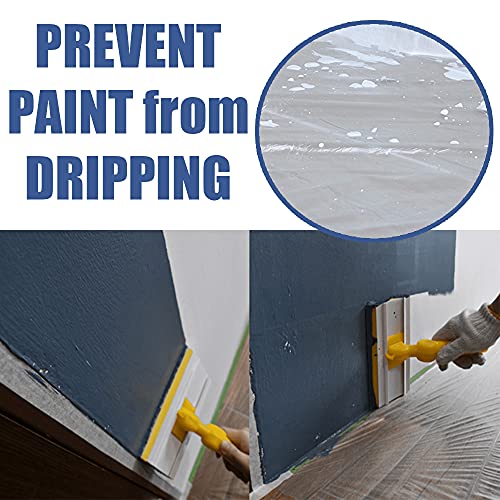 35 Pieces Plastic Drop Cloth, Multiple Waterproof Cloth Sheets for Painting, Dust-Proof and Rustproof, 35 Pieces 9x12 Feet Tarp, Furniture Cover - size: 35 Pieces