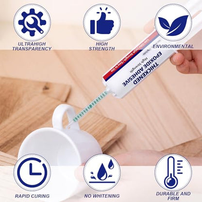 4 Sets 2 Part Epoxy Resin 5 Minute Epoxy Clear Glue 1.76 oz