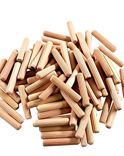 5/16" x 1 1/4" Wooden Dowel Pins - Fluted Wood Dowel Pins - Fluted Wooden Dowel Pins Fluted Dowel Pins - Wood Dowel Pins for Furniture - Straight Fluted Wooden Dowel Pins (250)
