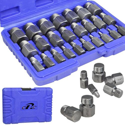 25 PCS Screw Extractor Set, Bolt Remover Tools for Stripped Broken Bolts