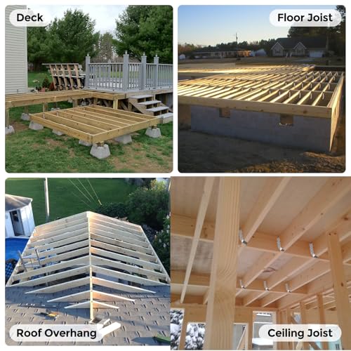 25 Pcs 2x8 Joist Hangers,18 Gauge Metal Face Mount Joist Hanger, Lu28 Joist Hangers Galvanized, Hurricane Ties for Rafter, Rafter Brackets 2x8 for Deck,Floor,Roof Overhang and Ceiling Joist - size: 25 Pcs 2x8 Joist Hanger, style: Silver
