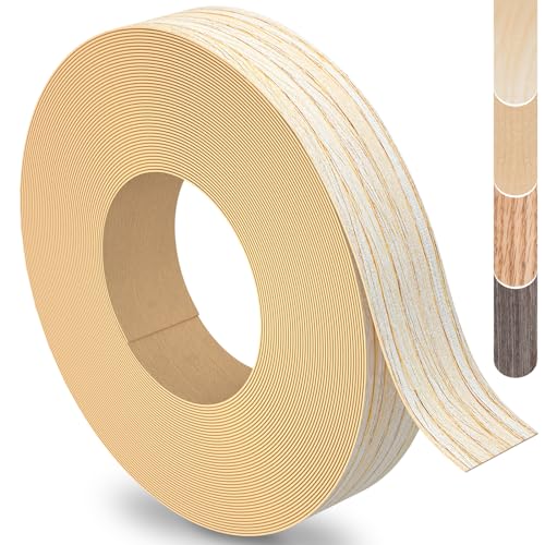 White Oak Edge Banding, 1 inch x 250ft roll of Veneer Edge Banding Pre-glued Flexible, Real Wood Tape Banding for Cabinet Repair Furniture - color: White Oak, size: 1"x 250ft