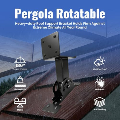 Pergola Roof Riser Brackets Kit, Heavy‑Duty Adjustable , 3‑Pack Roof Riser