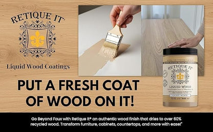 Retique It Liquid Wood - Real Wood Coating (32oz / Light) - color: 1 Light Wood, size: 32 Fl Oz (Pack of 1)