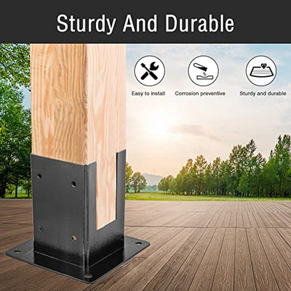 4x4 Pergola Brackets Kit, 4PCS 3-Way Woodworks Corner Brackets - size: 3-Way-2pair