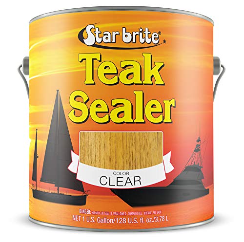 STAR BRITE Durable Clear Teak Sealer - One-Coat Coverage for All Fine Woods - Lasts Longer Than Traditional Oils - Clear Color - 1 GAL (096800) - color: Clear, style: 128 Oz Gallon