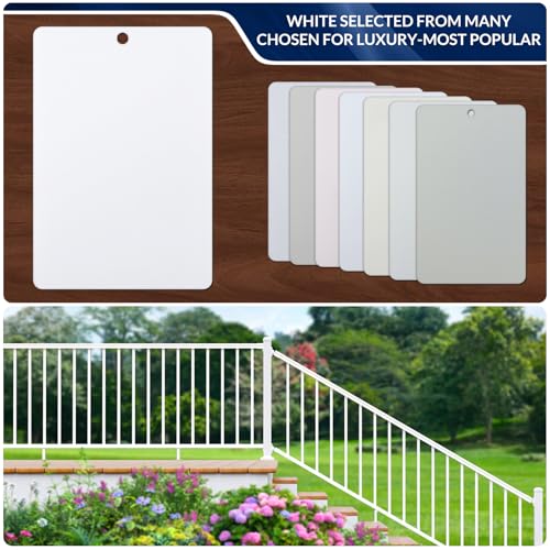 Egadis 36 in x 8 ft Modular Aluminum Porch and Deck Railing Kit, White - color: Level 8ft- 2Post 2Panel