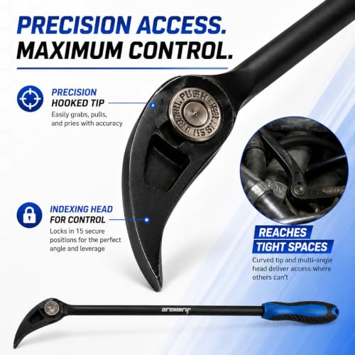 16 Inch Indexing Pry Bar, 15-Position Adjustable Cr-V Indexable Prybar Tool - size: 16 Inch